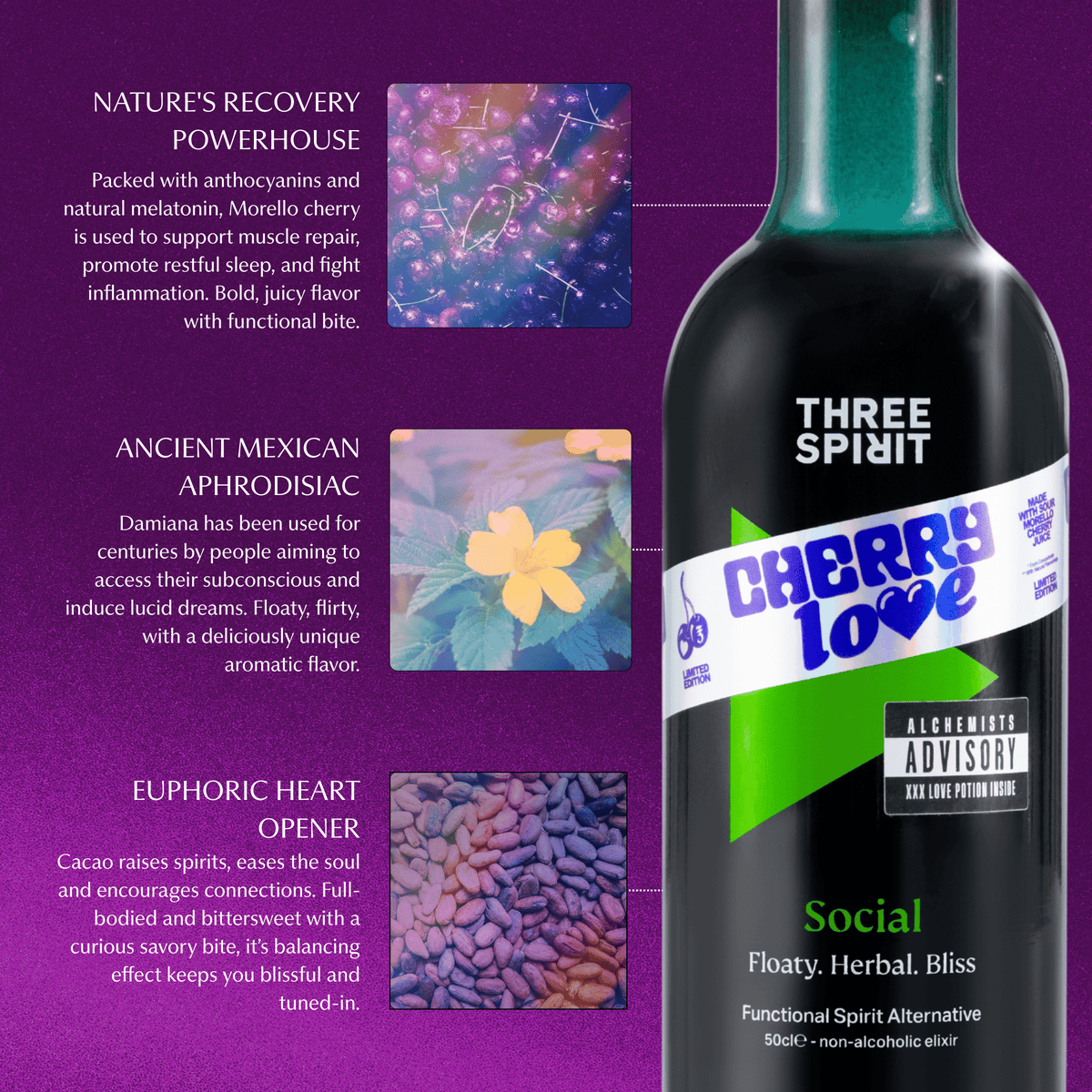 Cherry Love Social XXX • LIMITED EDITION Non-Alcoholic Botanical Elixir