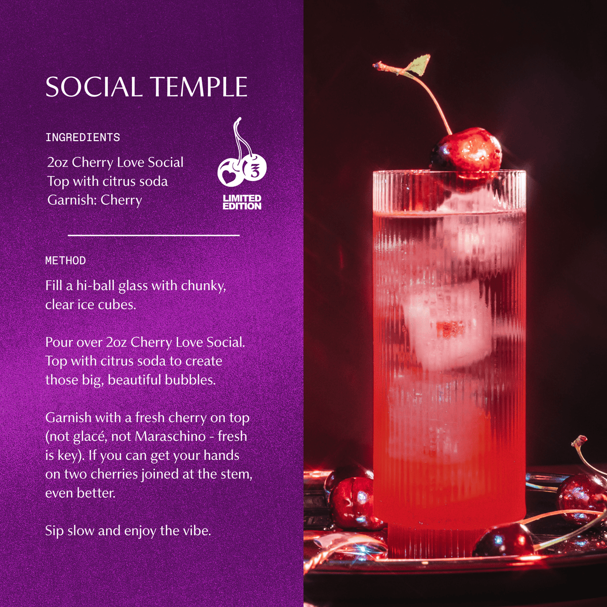 Cherry Love Social XXX • LIMITED EDITION Non-Alcoholic Botanical Elixir