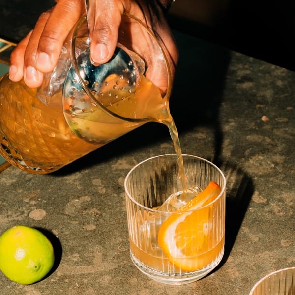 Pouring a cocktail